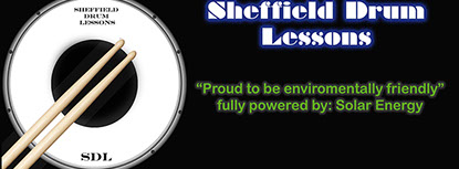 Sheffield drum lessons banner advert for drum lessons in Sheffield
